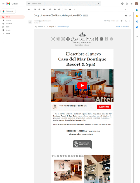 email marketing hotel en los cabos